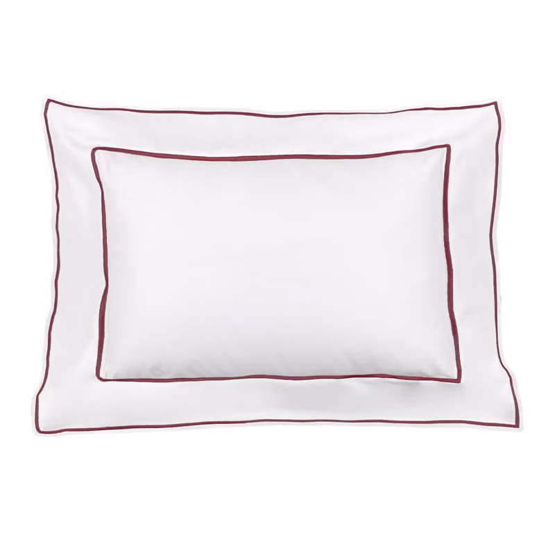 ISOLA Coppia federe - Taglia: 50x80,Colore: ISOLA - BIANCO + BURGUNDY