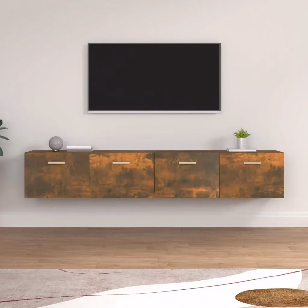 Set di 2 Armadietti a Muro Design In in Rovere Fumo, L 100 cm x P 36,5 cm x H 35 cm – 2