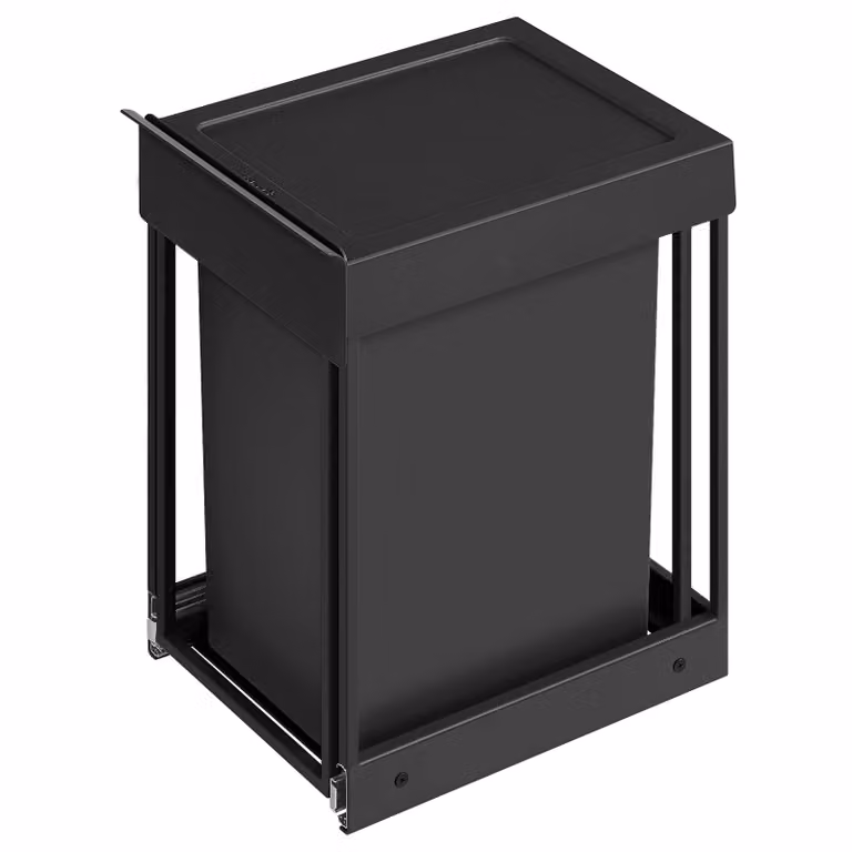 Pattumiera estraibile da cucina con doppio scomparto, Nero / 1 x 20 L