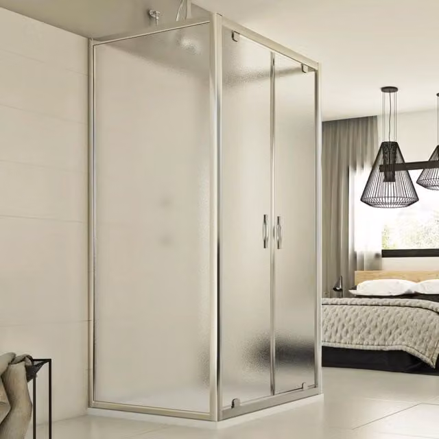 Box Doccia 3 lati 90x100x90 CM H198 stampato C mod. Cristal Trio 2 Ante