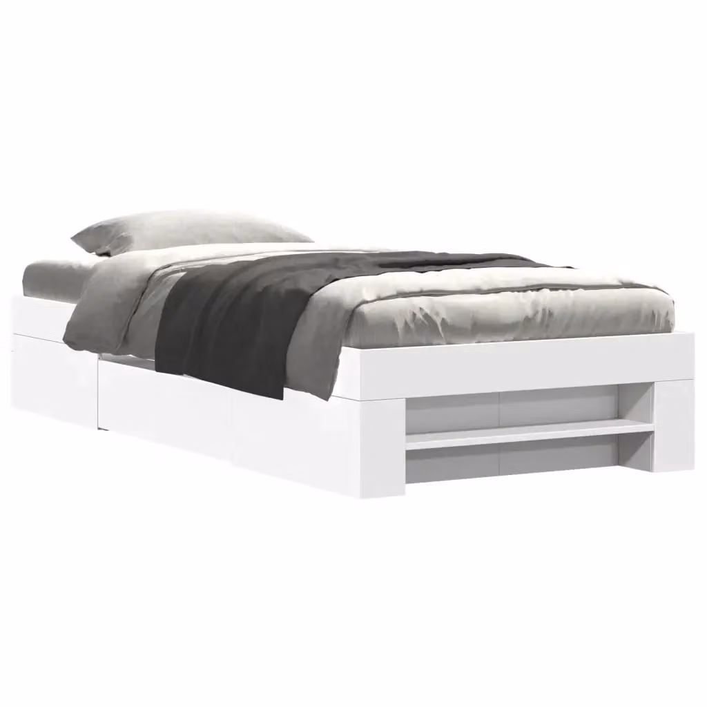 vidaXL Giroletto Bianco in Legno Multistrato con Doghe Rigide L/P: 90 x 190 cm – 2