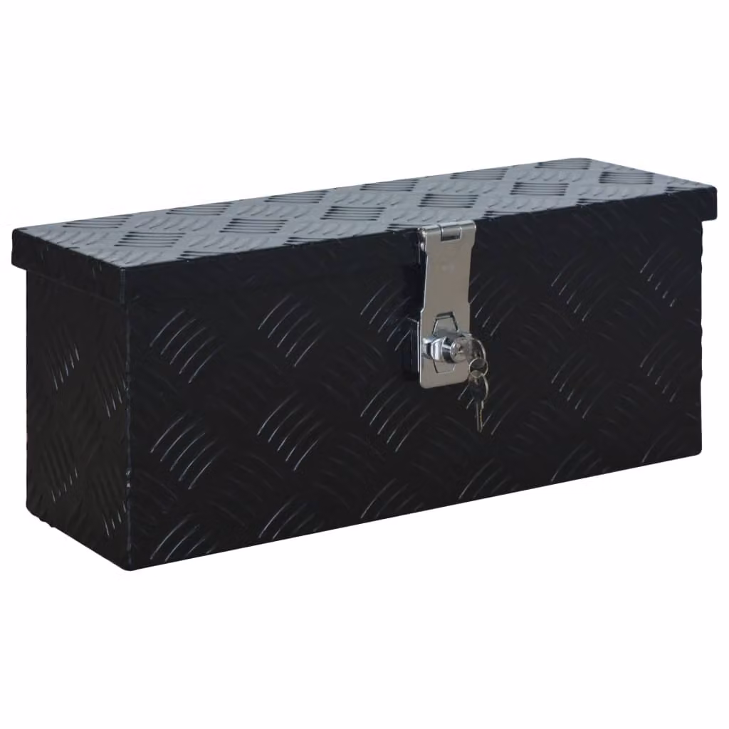 vidaXL Cassa in alluminio 485 x 140 x 200 mm Nero