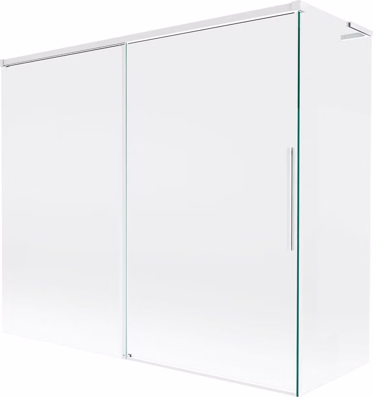 Mexen Rox L paratia per vasca da bagno a 2 ante scorrevoli 180 + 80 x 150 cm, trasparente, bianco - 8C9L-180-080-20-00