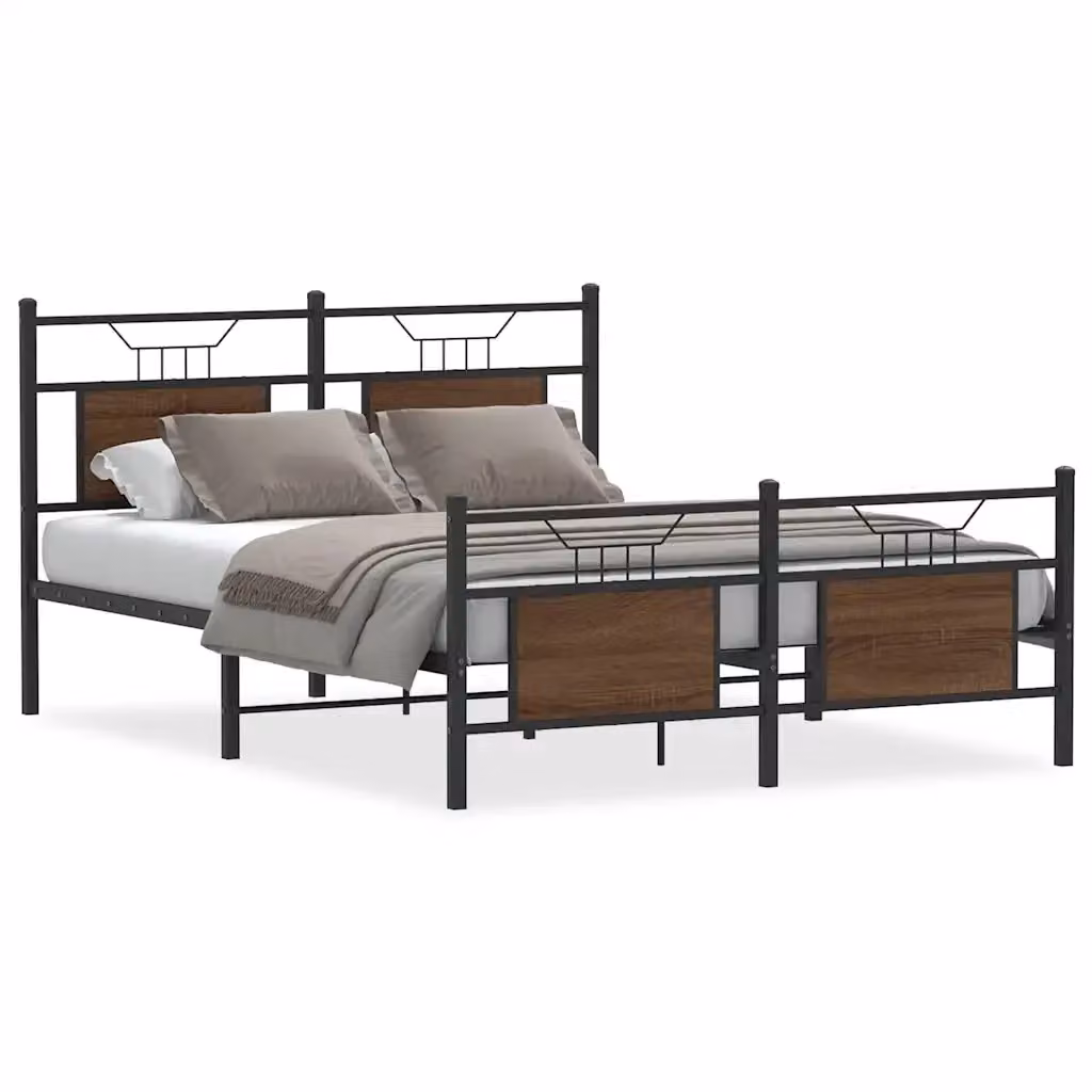 Struttura Letto Design Mania in Rovere Marrone con Doghe in Legno L/P/H: 140 x 190 x 91,5 cm – 2