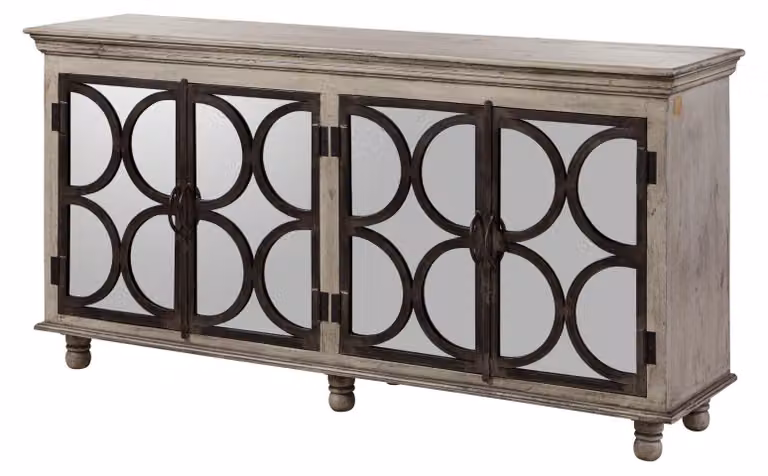 MASSIVMOEBEL24 | credenza in legno di Mango 183x46x92 grigio scuro laccato HERMITAGE #116