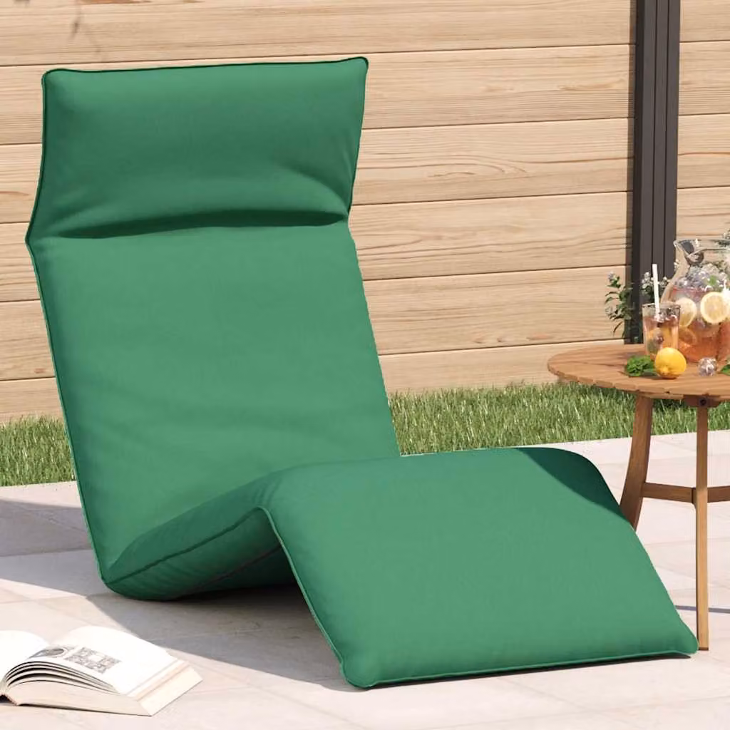 vidaXL Lettino Pieghevole Verde con Poggiatesta Regolabile e Struttura in Acciaio Verniciato a Polvere L: 175 cm, P: 54 cm, H: 8,5 cm