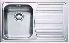 Lavello a vasca singola Franke Logica Line Inox Dekor 101 Argento L: 79 cm, P: 50 cm