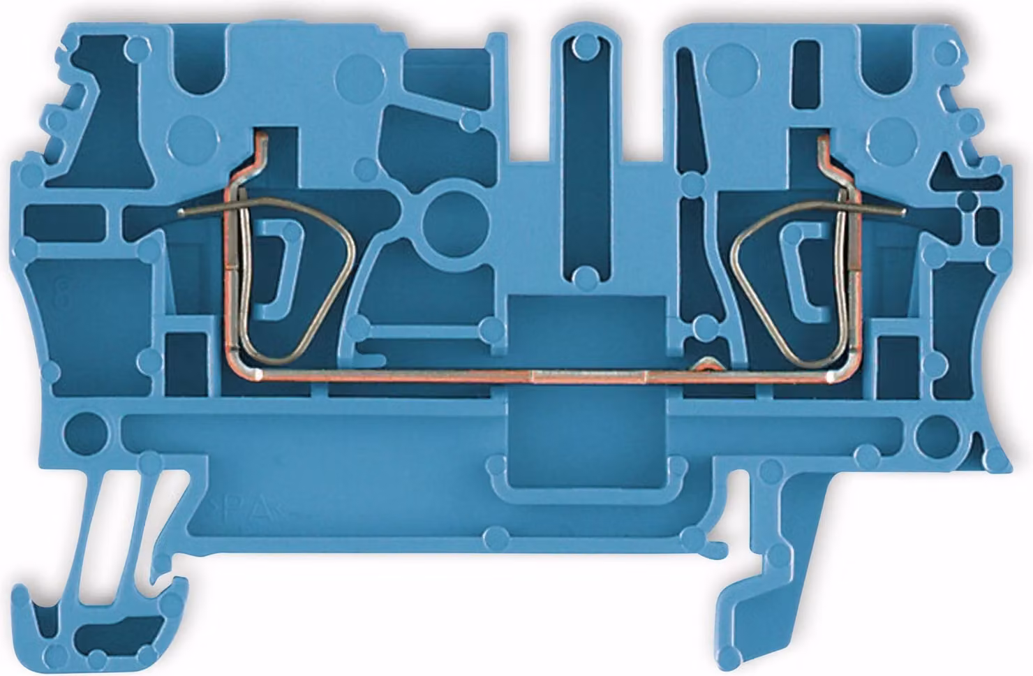 Morsetto passante 2,5qmm blu - Morsetto di alimentazione 5mm 24A ZDU 2,5 BL