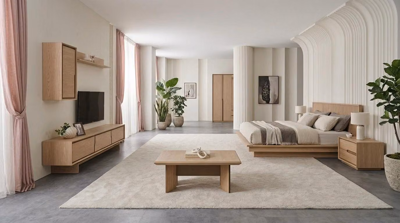 Mobile TV a muro, pensile, ripiano, stile moderno, beige, rettangolare, pratico
