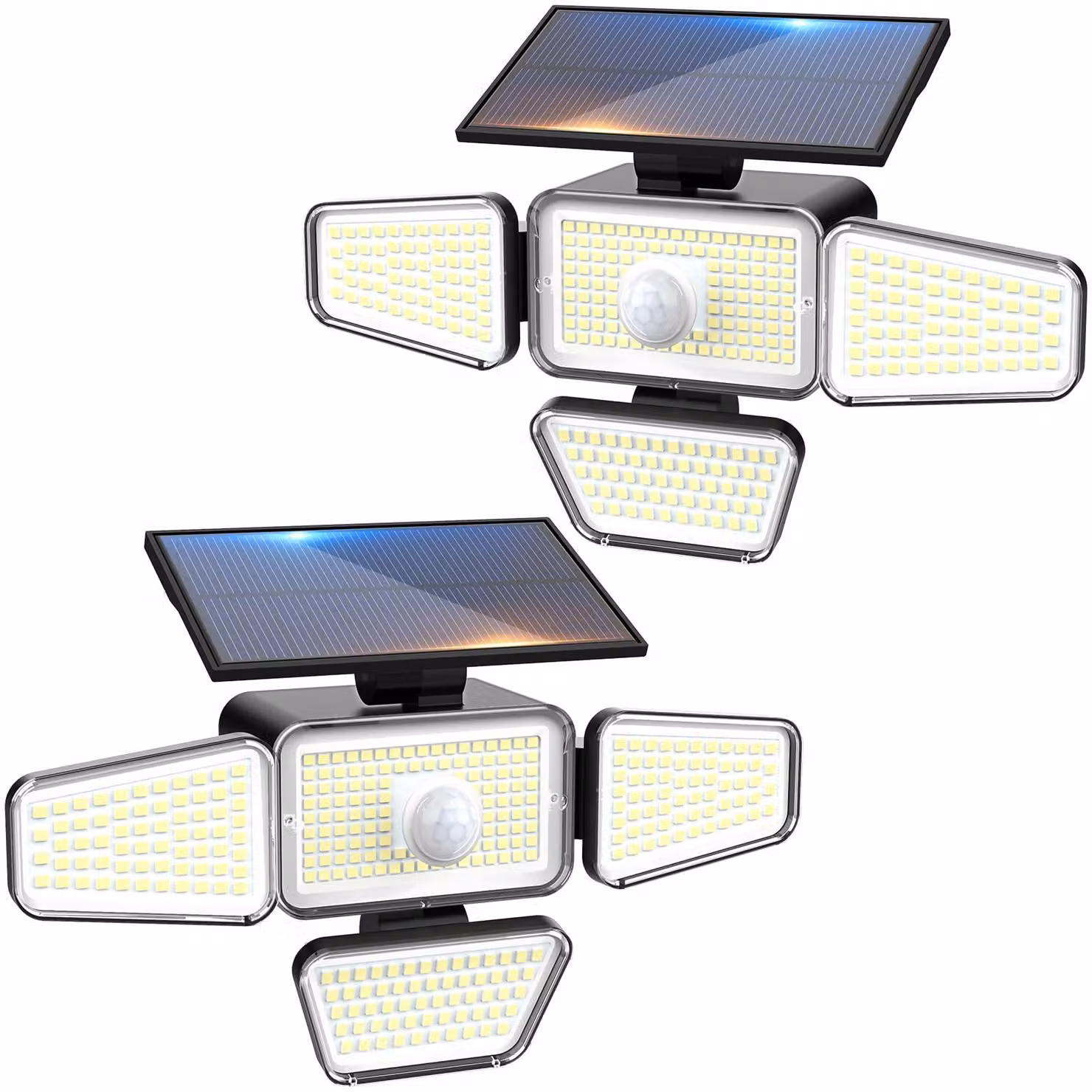 Lampada solare da esterno con sensore di movimento, 318 LED, grado di protezione IP65, confezione da 2 pezzi