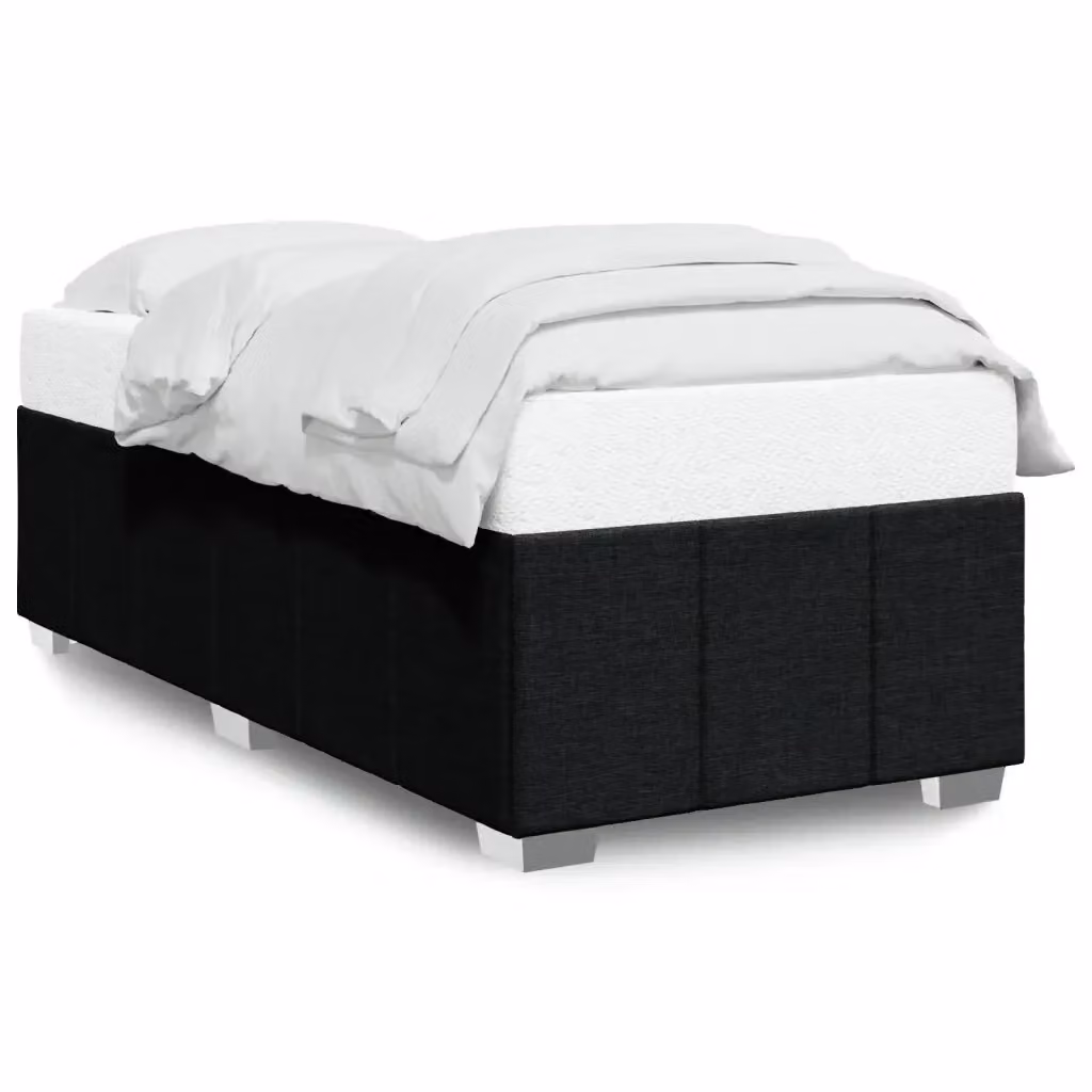 Giroletto vidaXL in tessuto nero con doghe in legno L/P/H: 200 x 80 cm – 2