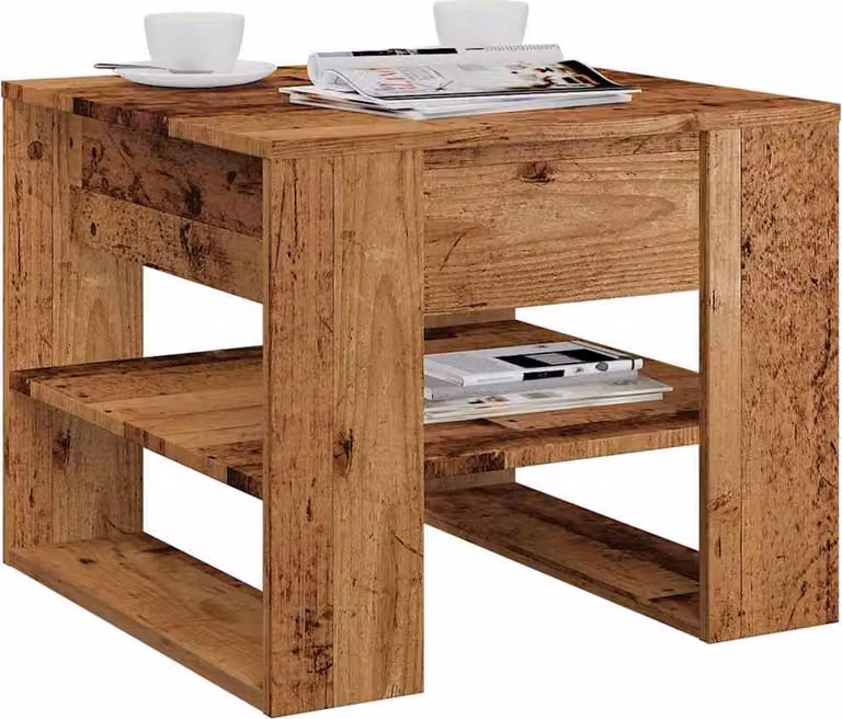 Maison Exclusive - Tavolino effetto legno antico 55,5x55x45 cm Materiale ligneo