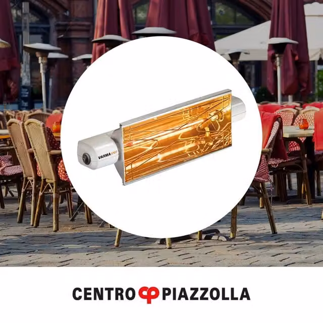 Lampada riscaldante a infrarossi varmaspot bianca da 1300W con montaggio a parete L: 41 cm, P: 14 cm, H: 12 cm