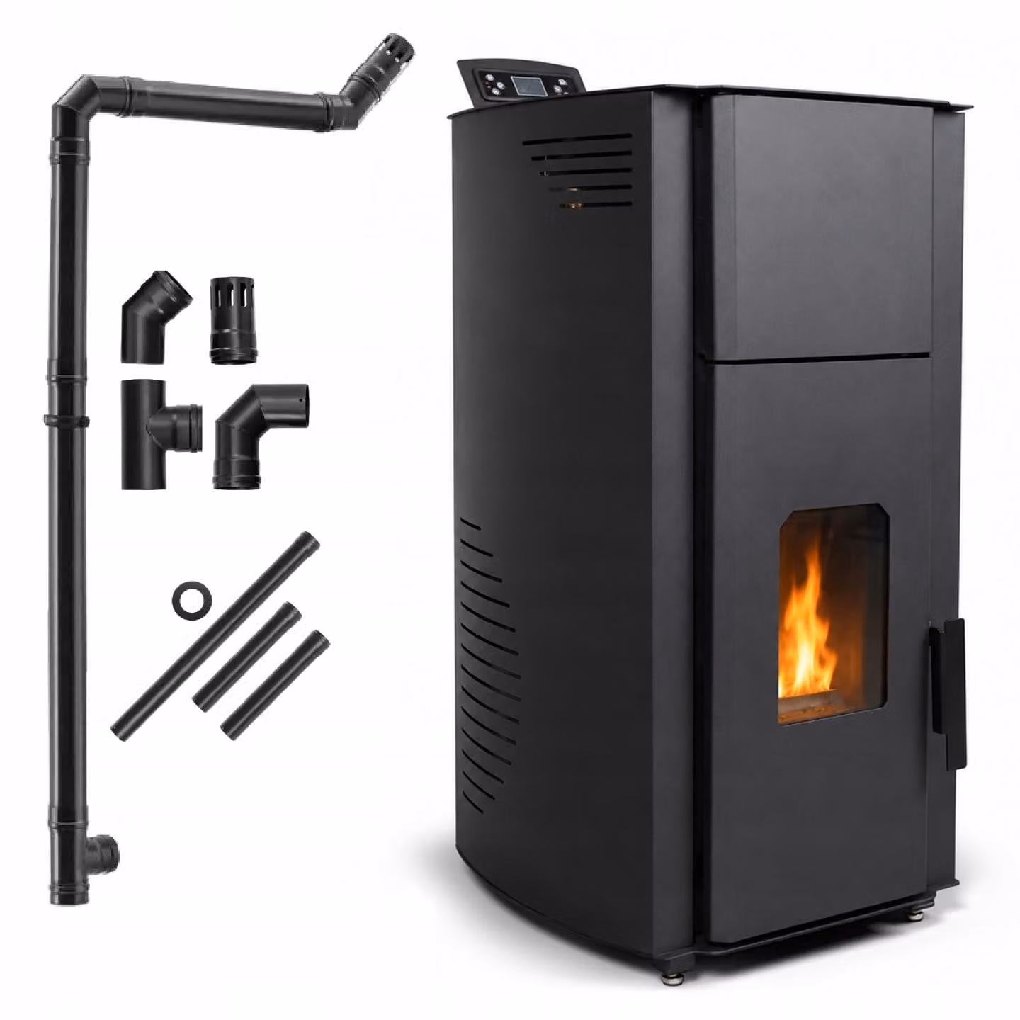 Stufa a pellet idro Yoren 22,2 kW con WiFi, riscaldamento centralizzato, serbatoio 35 kg, fino a 240 m² Kopiuj tytuł