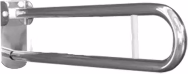 Maniglione barra cm 80 con porta rotolo e piastra lunga inox bianco