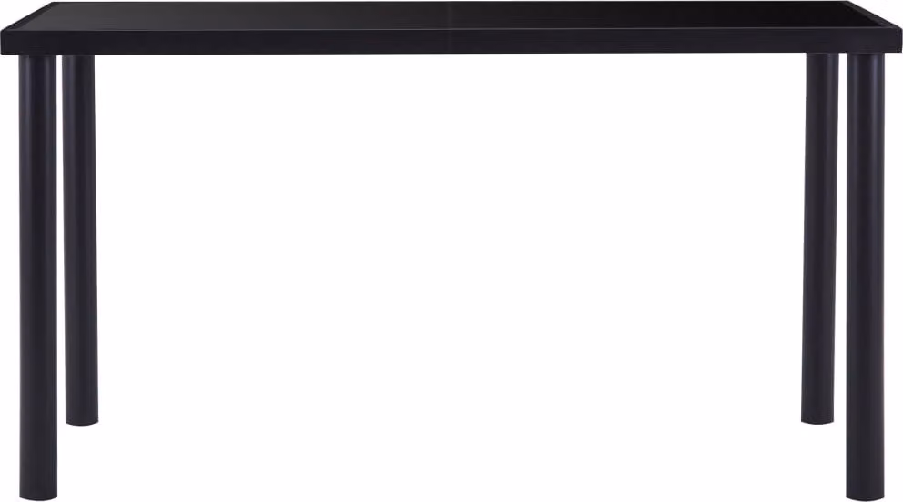 vidaXL Tavolo da pranzo nero 140 x 70 x 75 cm in vetro temperato