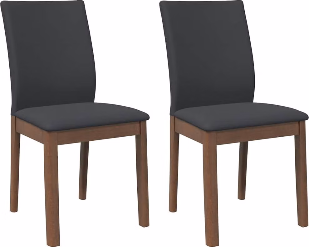 Sedie da Pranzo con Cuscini 2pz Marrone Legno Massello di Hevea