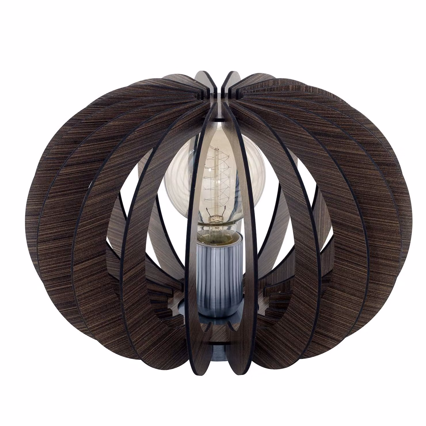 Lampada da tavolo in legno marrone scuro interruttore Lampada da tavolo LED adatta Ø 30cm