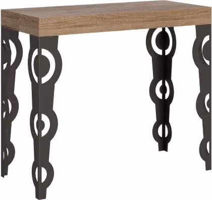 Consolle allungabile Karamay Premium Itamoby colore Quercia Natura con telaio Antracite L: 90-300 cm, P: 40 cm – 1