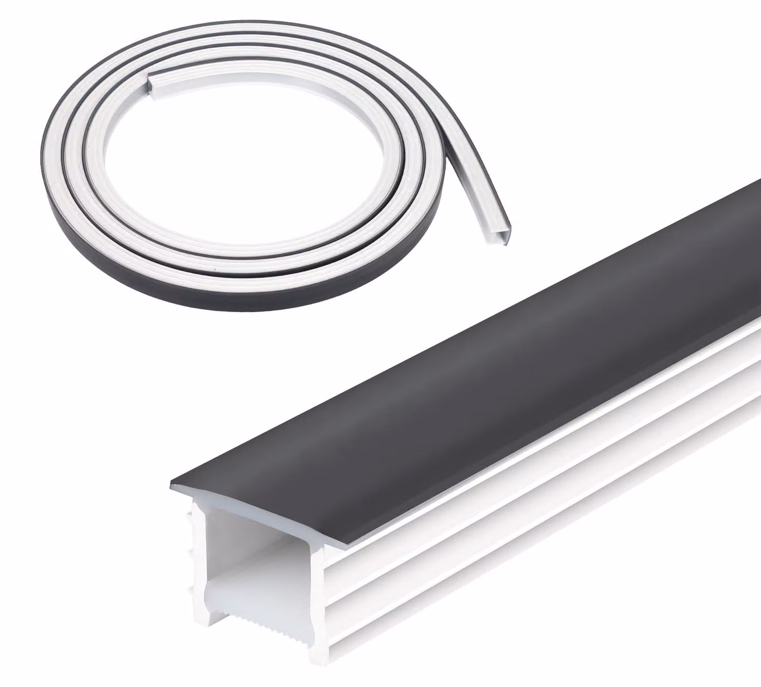 Profilo LED in silicone, 5 metri, 15x10 mm, flessibile, colore nero