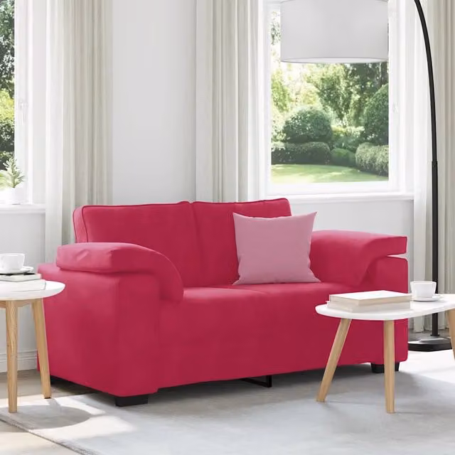 Divano Divanetto-Sofa Rosso Vino 120 cm in Velluto