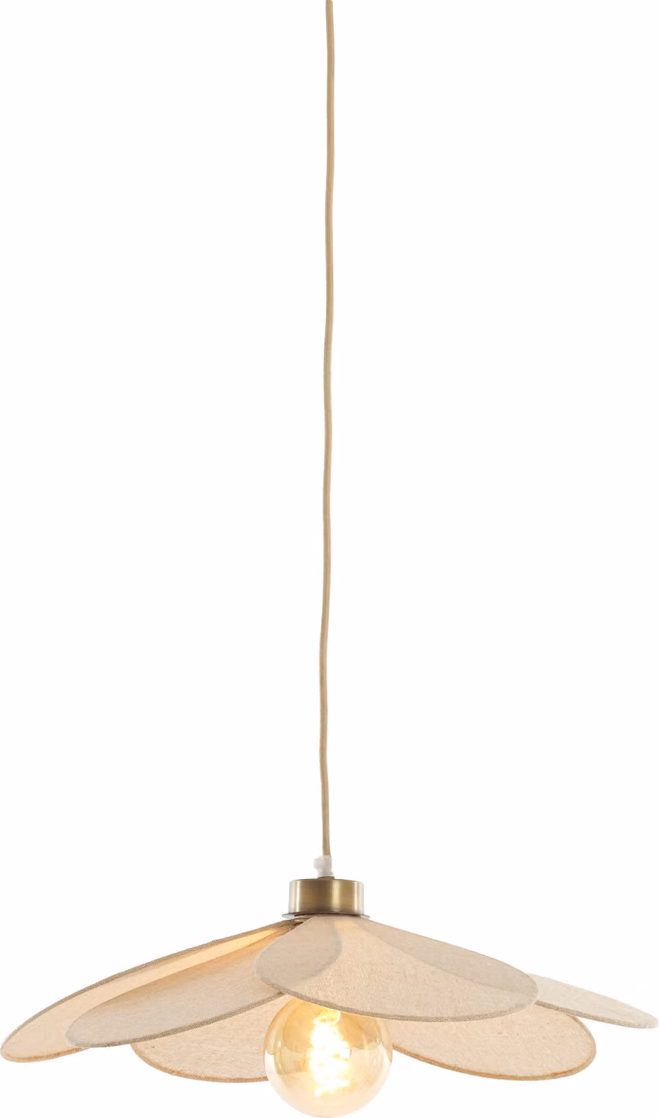 Lampada a sospensione - beige - Fyano - tessile - Ø 46cm - E27 - 2979482 - Light & Living