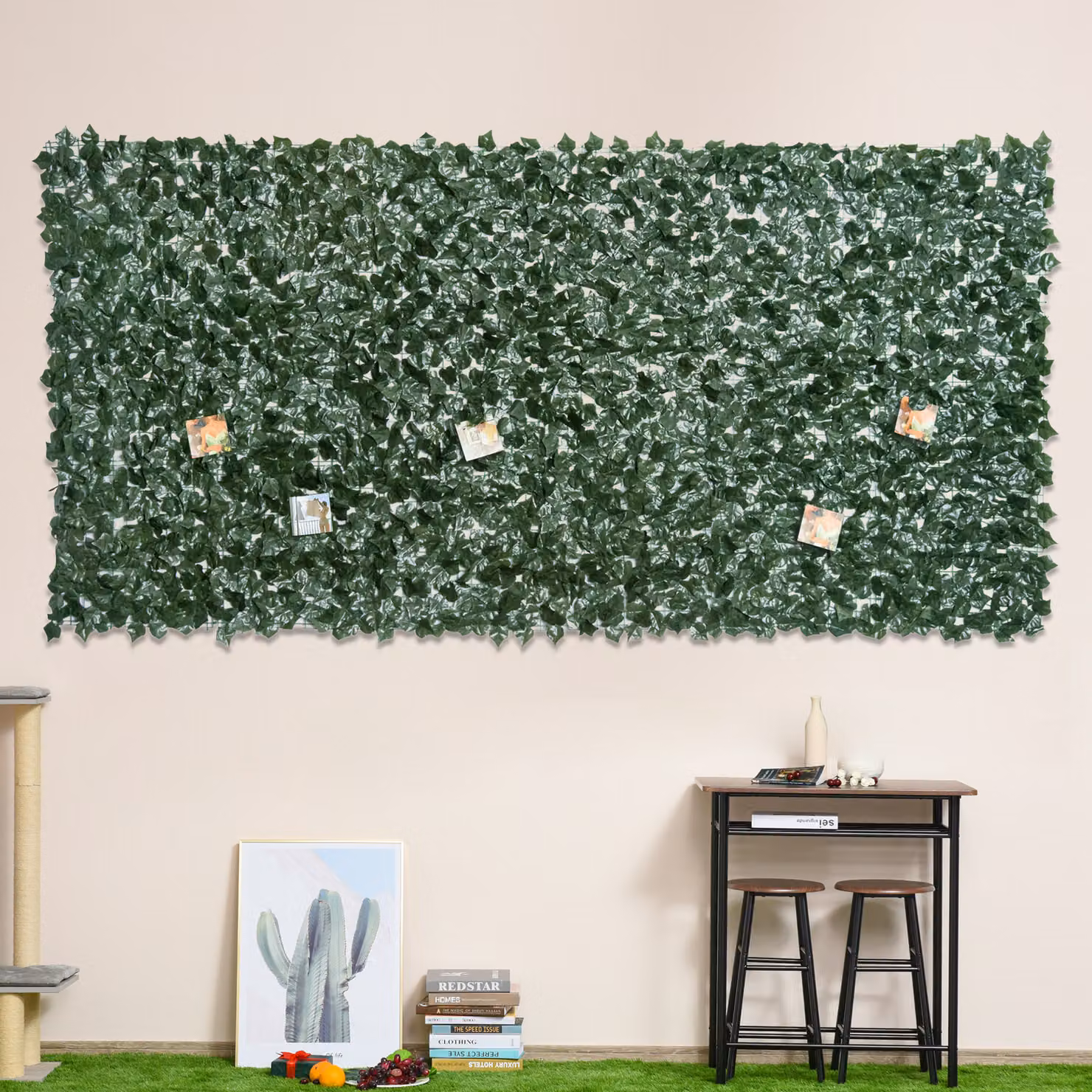 Siepe Artificiale Outsunny in PE Anti-UV con Foglie Verde, L: 300 cm, H: 150 cm – 2