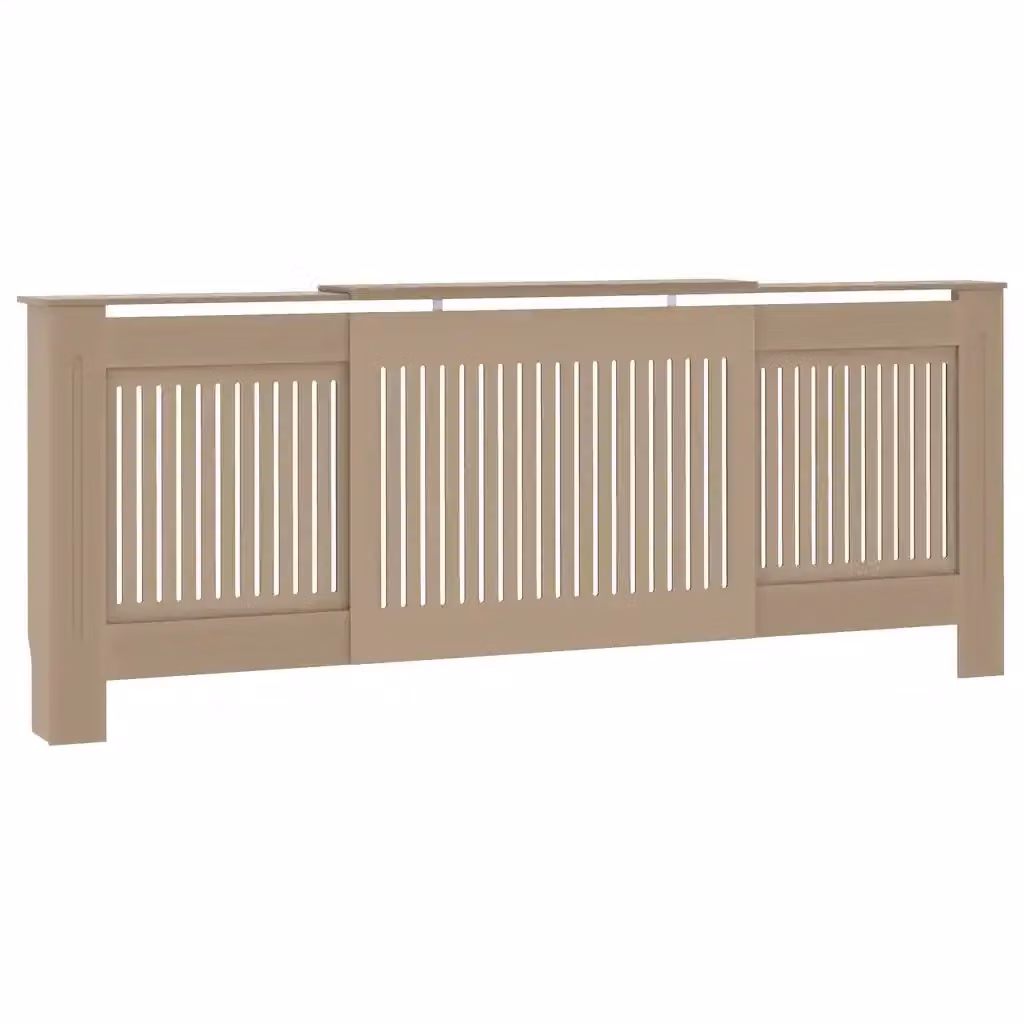 Copertura per radiatore in legno multistrato beige vidaXL L: 205 cm, H: 81,5 cm, P: 20,5 cm – 2