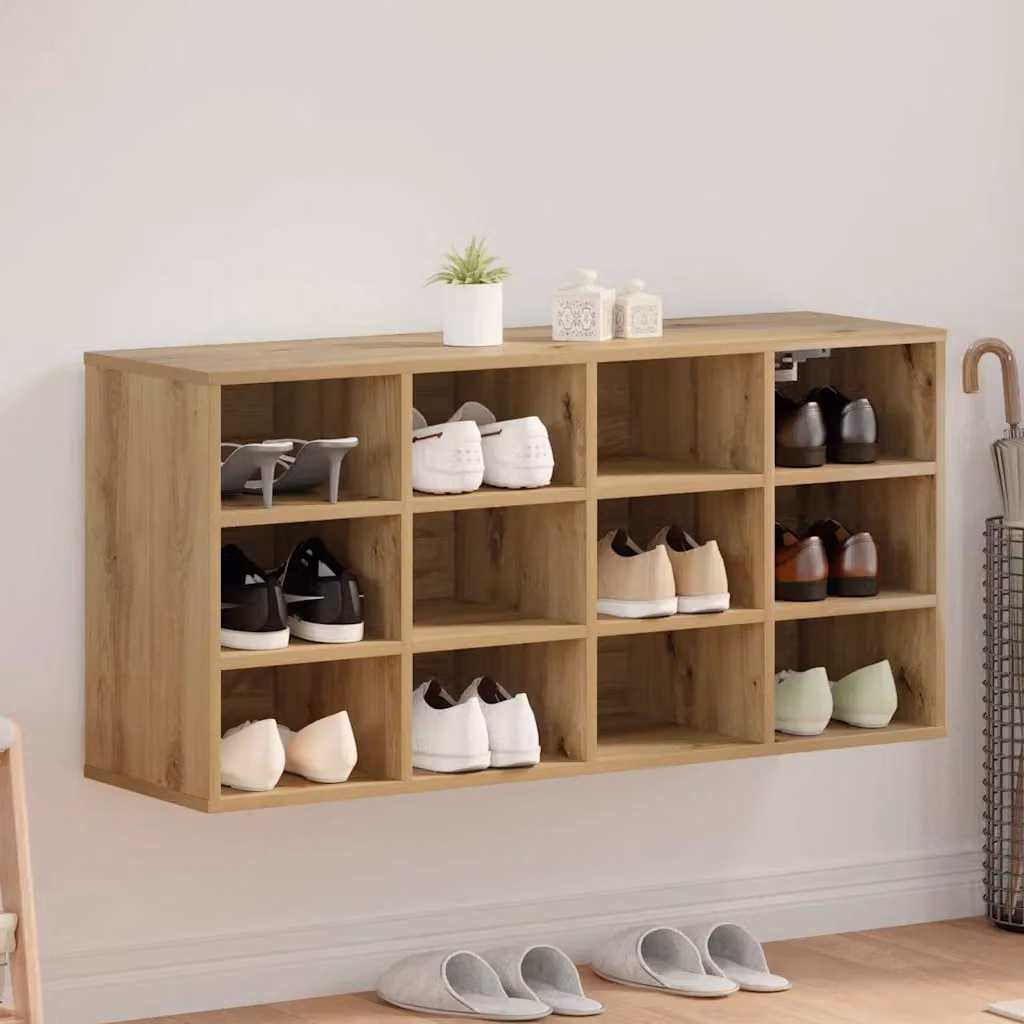 Mobile porta scarpe vidaXL moderno in legno marrone L 103 cm x P 30 cm x H 51 cm
