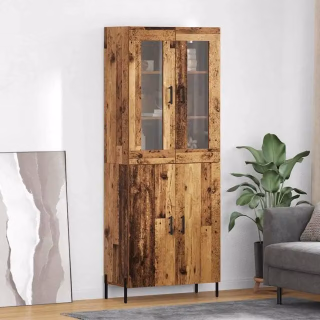 Credenza-Buffet-Armadio da cucina Legno vecchio 69,5 x 34 x 180 cm Legno multistrato 533718
