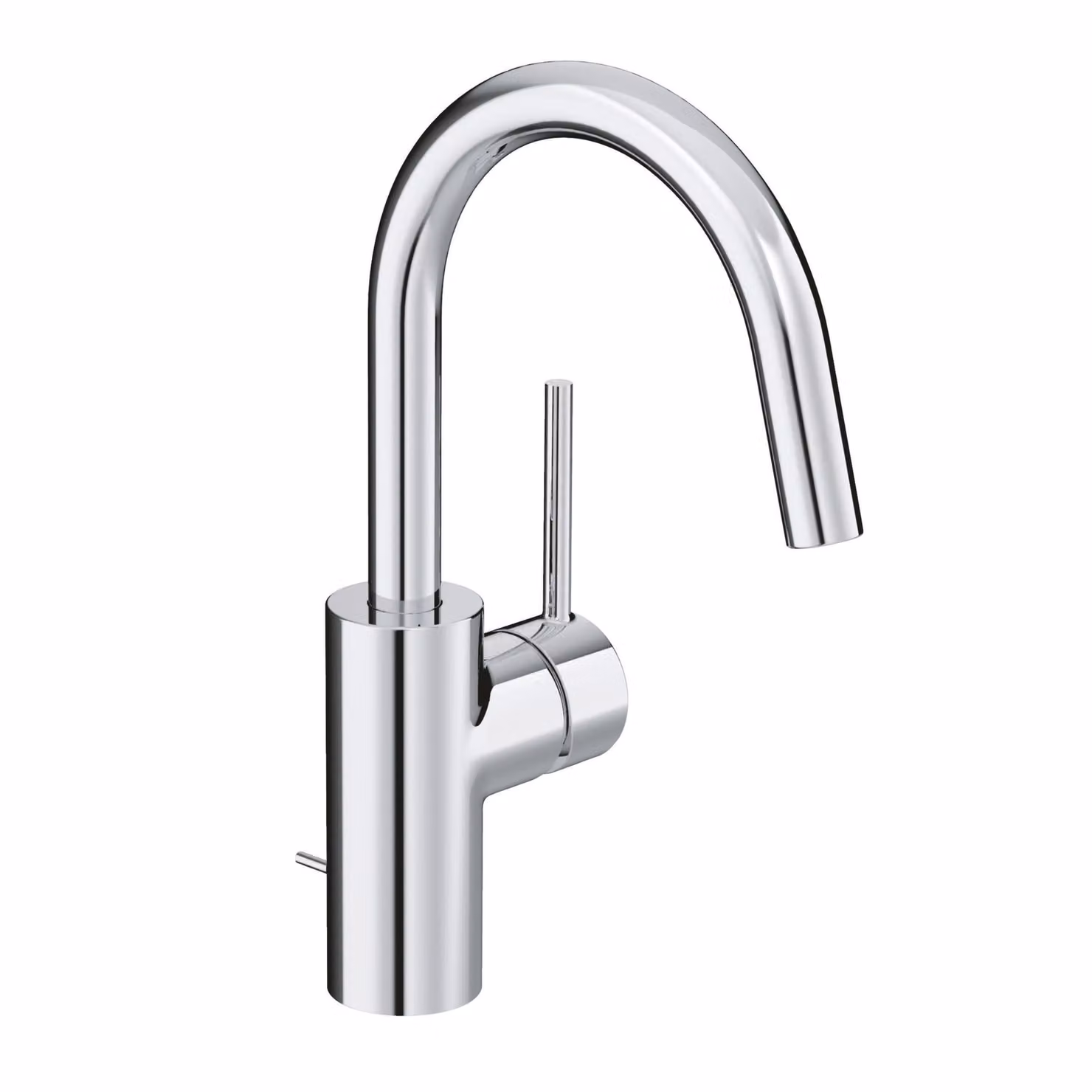 KLUDI BOZZ Mitigeur monocommandé pour lavabo, hauteur d'écoulement 185mm, bec pivotant, chrome, 380270576, 380270576
