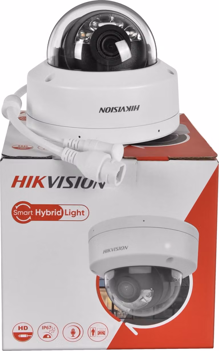 Telecamera di rete a cupola, risoluzione 8 MP, illuminazione ibrida intelligente, DS-2CD1183G2-LIUF, 2,8 mm