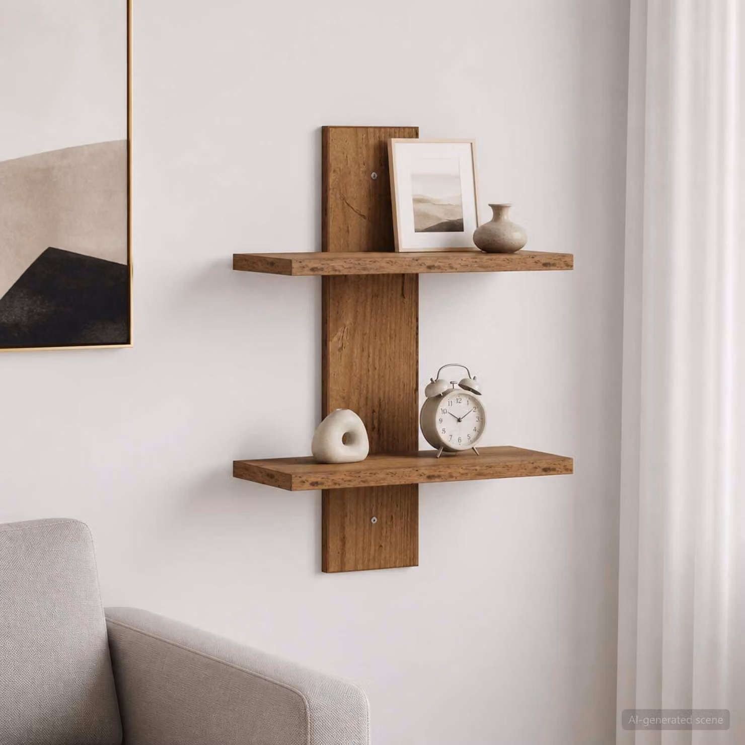 Scaffale da parete vidaXL in legno color marrone stile moderno L: 30 cm, P: 13,5 cm, H: 43 cm
