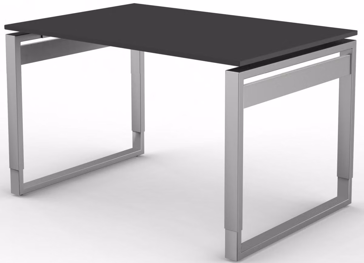 Scrivania Form 5, regolabile in altezza manualmente, antracite, dimensioni piano d'appoggio:120 x 80 cm