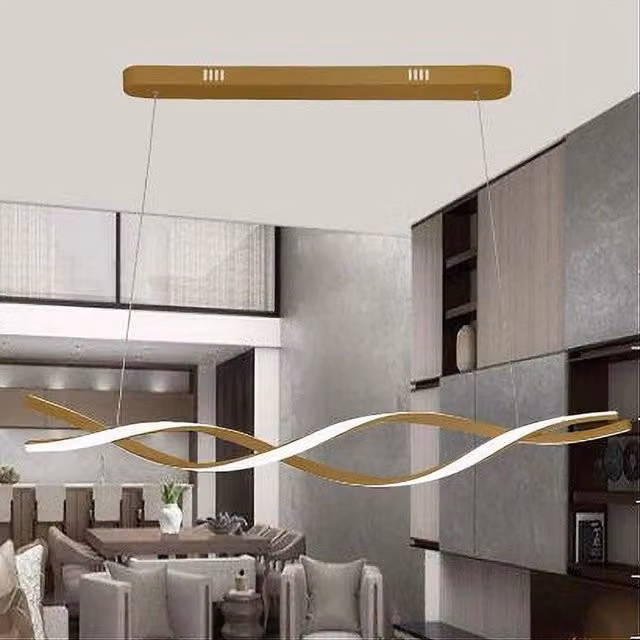 Lampadario a Sospensione Trade Shop LED 48W Oro a Spirale Vortice Orizzontale con Altezza Regolabile – 1
