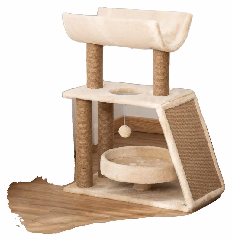 Torre per gatti, tiragraffi in sisal, piattaforme imbottite, tiragraffi