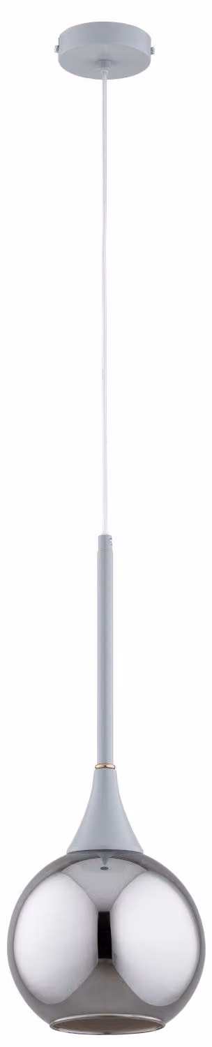 Lampada a sospensione con delicati dettagli dorati LARIKO grigio fumé 1xE27x15W metallo dim.: 85x20x20 cm IP20 Alfa