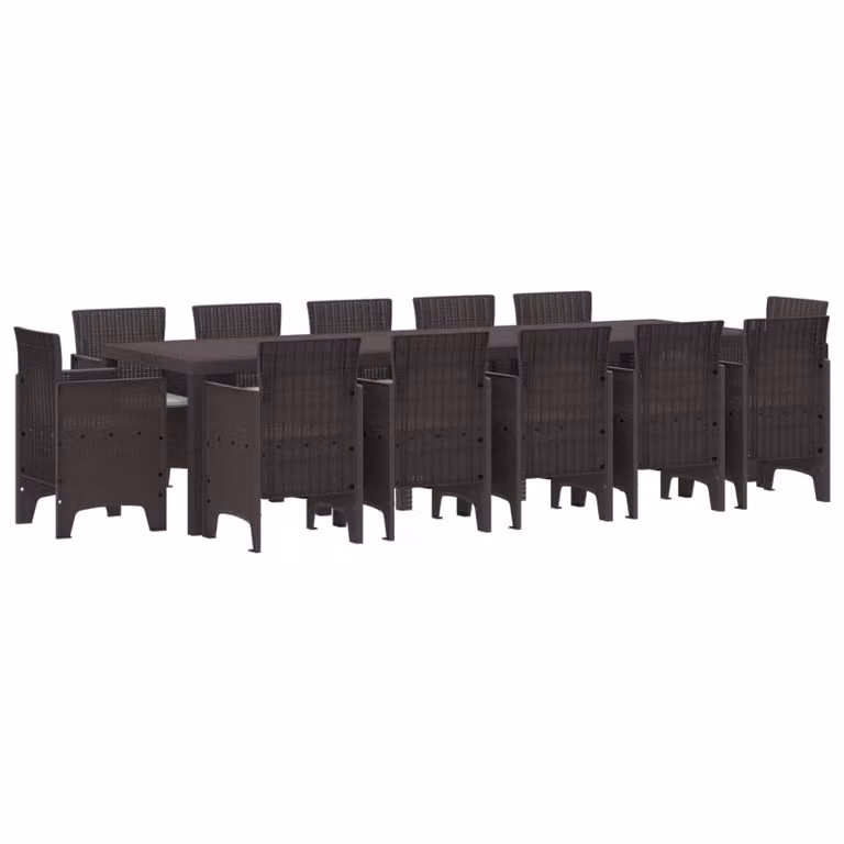 vidaXL Set da Pranzo per Giardino 13 pz Marrone e grigio chiaro