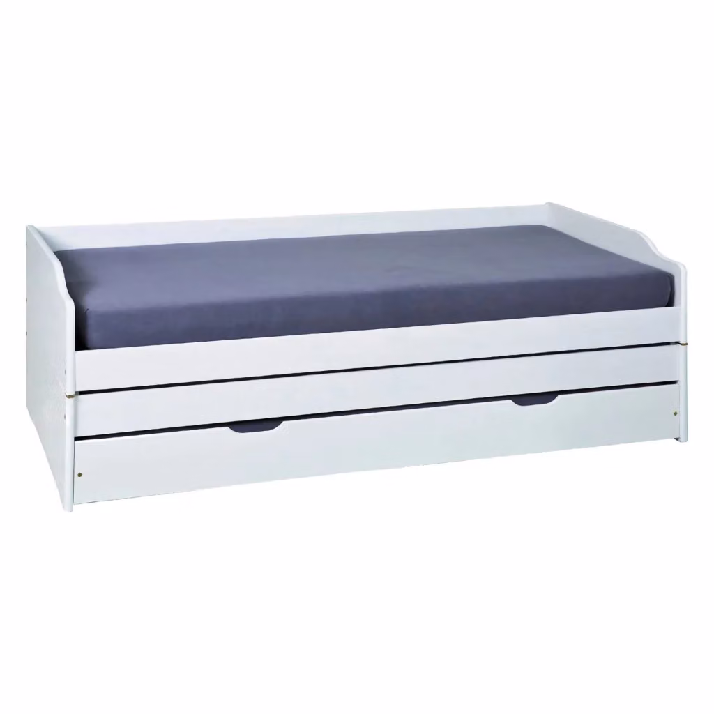 Letto Singolo Contenitore Sibari DMORA Bianco Moderno con Base Lift Up e Rivestimento in Tessuto – 2