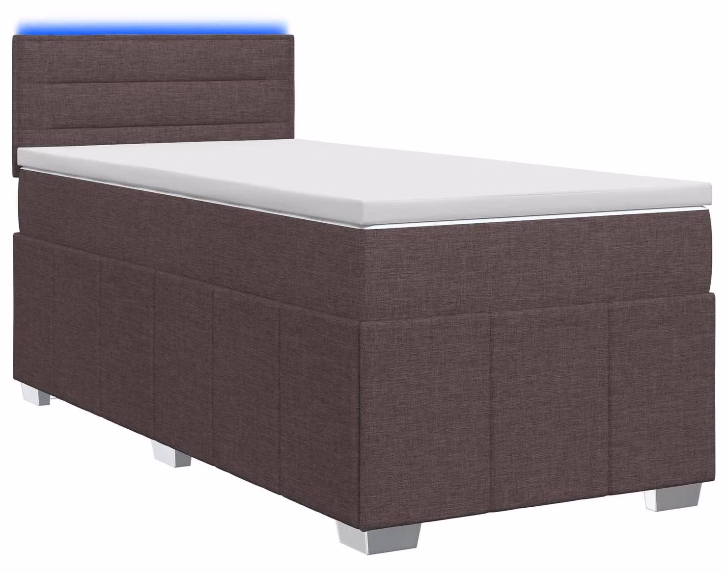 Letto a molle con materasso marrone scuro 90 x 200 cm in tessuto