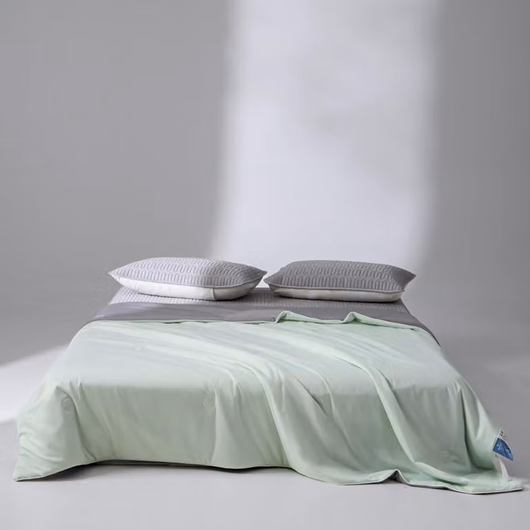 Coperta in microfibra, 150 x 200 cm, verde e grigia, per la camera da letto