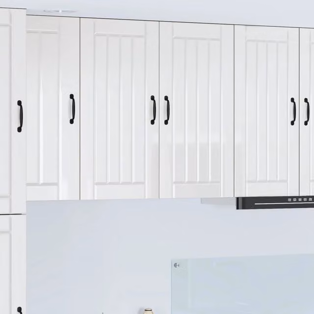 Armadietto a muro moderno vidaXL Bianco Lucido con ante a battente e ripiani interni L: 80 cm, P: 31 cm, H: 80 cm
