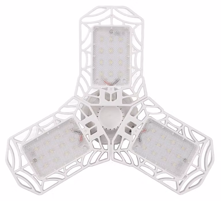 Lampada a LED per garage, 6000 K, attacco E26, E27, plafoniera flessibile con 3 pannelli regolabili, ideale per fabbriche, officine e palestre