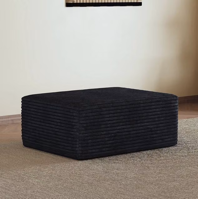 Pouf modulare MODFU in tessuto nero effetto velluto per soggiorno e camera da letto – 1
