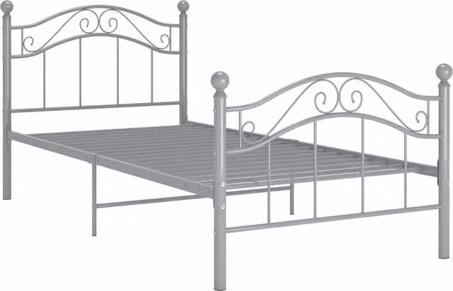 Letto singolo per adulti DESIGN IN in metallo laccato grigio L/P/H: 200 x 90 x 97,5 cm