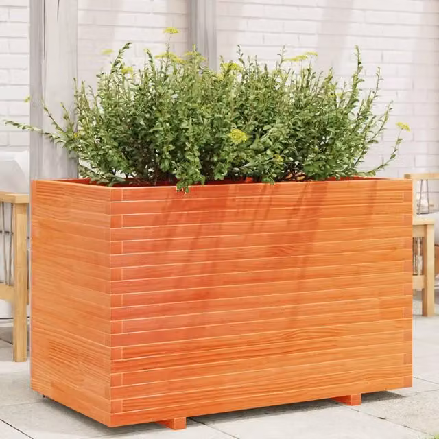 Fioriera Giardino Marrone Cera 110x60x72 cm Legno Massello Pino 3282651
