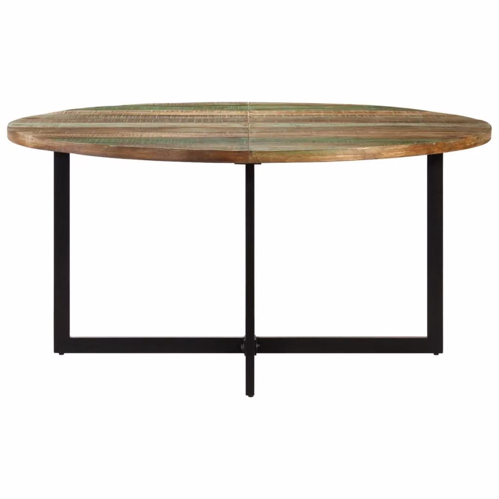 vidaXL Tavolo da pranzo 110x75 cm in legno di recupero in legno massiccio