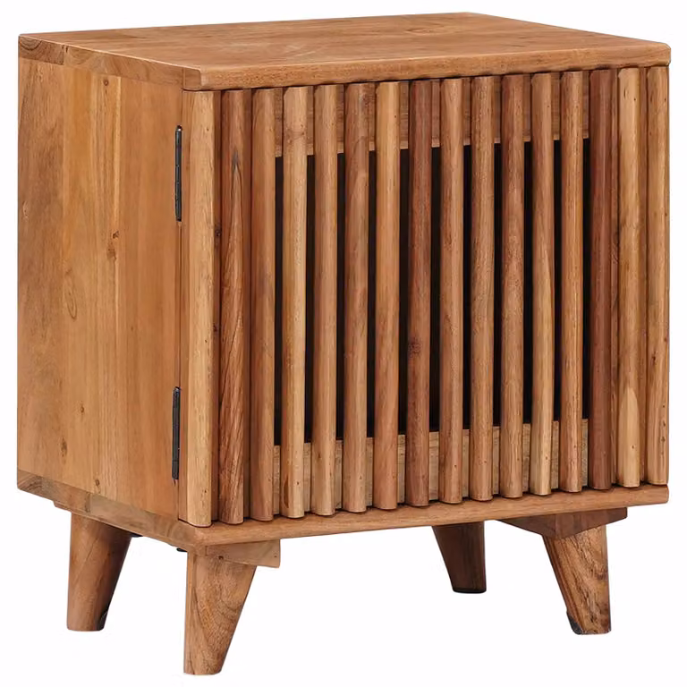 vidaXL Comodino a muro in legno di acacia marrone opaco L: 40 cm, P: 30 cm, H: 45 cm