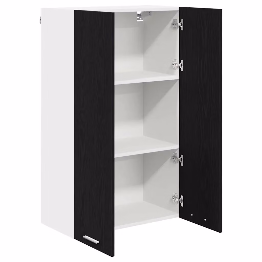 Armadio a muro moderno HELLOSHOP26 in legno composito rovere nero opaco L: 60 cm, P: 31 cm, H: 100 cm – 2