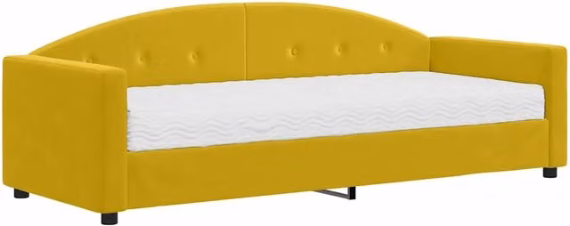 Divano letto | Sof¨¤ letto | Letto singolo con Materasso Giallo 80x200 cm in Velluto